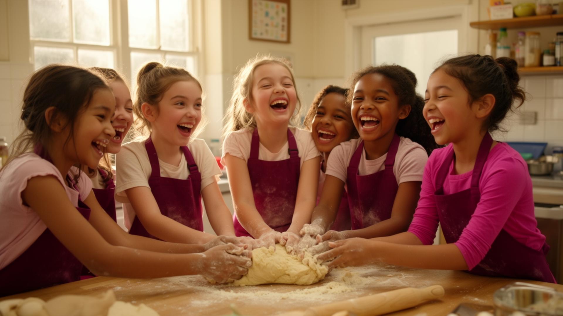 Girls cooking together